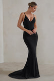 Endless Love Black Backless Knot Detail Fishtail Maxi Dress