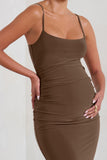 Raquel Brown Maternity Cami Midi Dress With Split