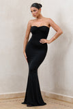 Wild Fantasy Black Bandeau Sweetheart Maxi Dress