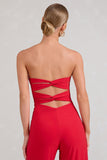 Janon Red Sweetheart Bandeau Jumpsuit