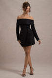 Tara Black Bardot Tailored Blazer Dress