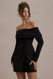 Tara Black Bardot Tailored Blazer Dress