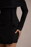 Tara Black Bardot Tailored Blazer Dress