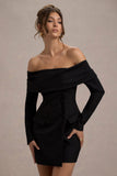 Tara Black Bardot Tailored Blazer Dress