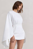 Presley White Backless Skort Playsuit With Cape