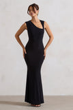 Behind The Scenes Black Sleeveless Cut-Out Maxi Dress