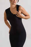 Behind The Scenes Black Sleeveless Cut-Out Maxi Dress