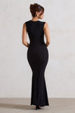 Behind The Scenes Black Sleeveless Cut-Out Maxi Dress