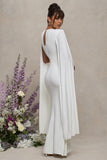 Divine Timing White Maternity Maxi Dress With Cape Sleeves