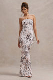 Ceremony Leopard Print Bandeau Fishtail Maxi Dress
