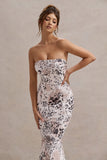 Ceremony Leopard Print Bandeau Fishtail Maxi Dress