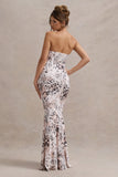 Ceremony Leopard Print Bandeau Fishtail Maxi Dress