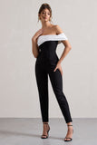 Paxton Black Twisted Bardot Tailored Jumpsuit