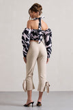 On Stage Champagne Cropped Capri Pants With Knot Detail