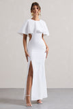 Isadora Ivory Cut-Out Split Maxi Dress With Cape