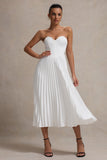 Bordeaux Cream Satin Corset Style Midi Dress