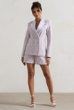 Florenza Mauve Lace High-Waist Tailored Shorts