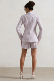 Florenza Mauve Lace High-Waist Tailored Shorts