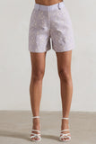 Florenza Mauve Lace High-Waist Tailored Shorts