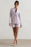 Florenza Mauve Lace High-Waist Tailored Shorts