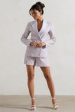 Florenza Mauve Lace High-Waist Tailored Shorts