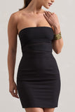 Indie Black Bodycon Bandeau Mini Dress With Cut-Outs
