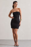 Indie Black Bodycon Bandeau Mini Dress With Cut-Outs