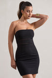 Indie Black Bodycon Bandeau Mini Dress With Cut-Outs