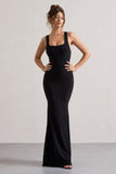 Mahina Black Square-Neck Maxi Dress