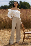 Hastings Stone High-Waist Wide-Leg Trousers