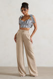Hastings Stone High-Waist Wide-Leg Trousers
