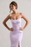 Intimacy Lilac Lace Corset Split Maxi Dress