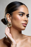 Thelma Gold Diamante Twisted Drop Earrings