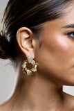Thelma Gold Diamante Twisted Drop Earrings