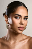 Ebony Gold Diamante Chunky Hoop Earrings