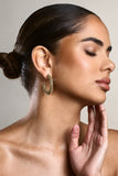 Ebony Gold Diamante Chunky Hoop Earrings