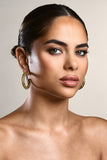 Ebony Bronze Diamante Chunky Hoop Earrings