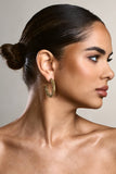 Ebony Bronze Diamante Chunky Hoop Earrings