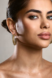 Ebony Bronze Diamante Chunky Hoop Earrings