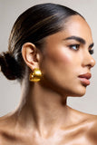 Crush Gold Hammered Hoop Earrings
