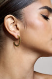 Aileen Gold Textured Hoop Earrings