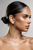 Deia Gold Ribbed Hoop Earrings