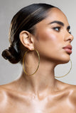 Deia Gold Ribbed Hoop Earrings