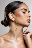 Deia Gold Ribbed Hoop Earrings