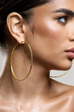 Deia Gold Ribbed Hoop Earrings