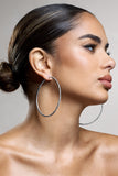 Chessie Silver Diamante Hoop Earrings