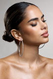 Chessie Silver Diamante Hoop Earrings