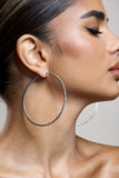 Chessie Silver Diamante Hoop Earrings