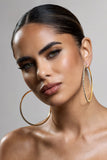 Amika Gold Diamante Thin Hoop Earrings