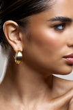Angel Eyes Gold Diamante Abstract Hoop Earrings